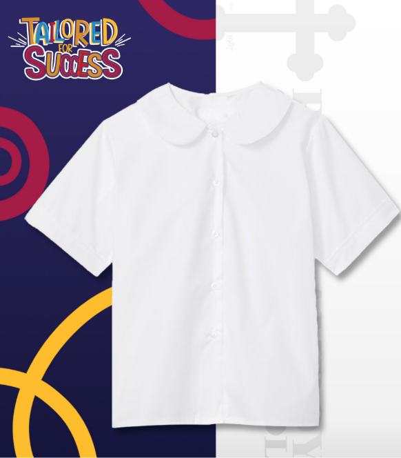 Short Sleeve Peterpan Collar Blouse